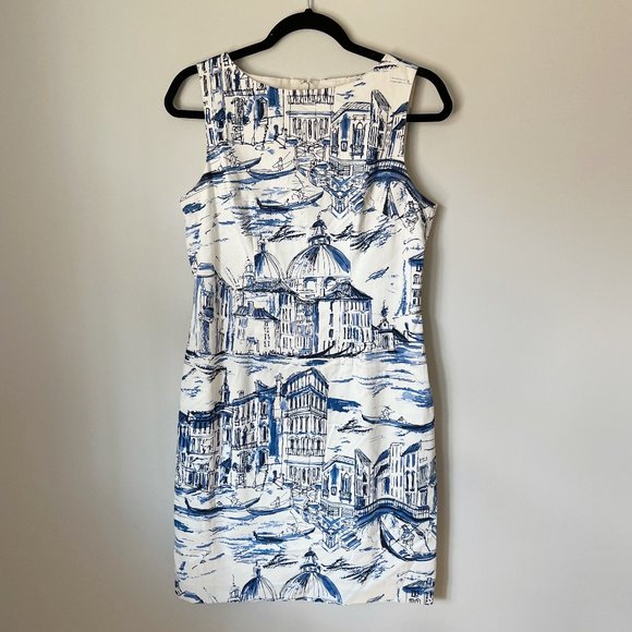 Chetta B Dresses & Skirts - Chetta B Venice Italy Scenic Print Sheath Dress Size 4